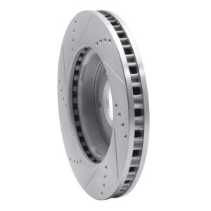 Buick Terraza Brake Rotor (1) - Front Right - R1 Concepts - Drilled & Slotted - Silver - `04-`09